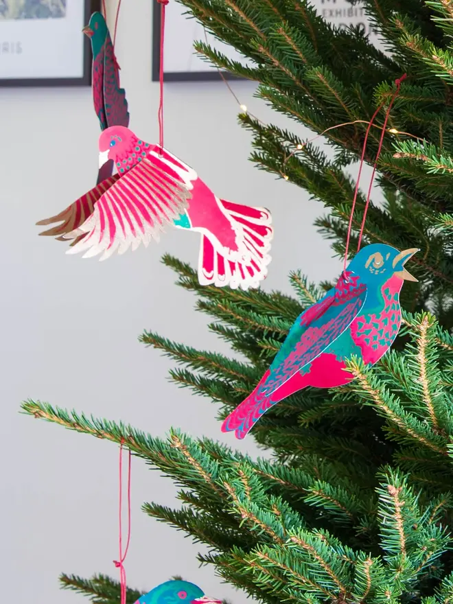 party birds paper hanging ornament decorations