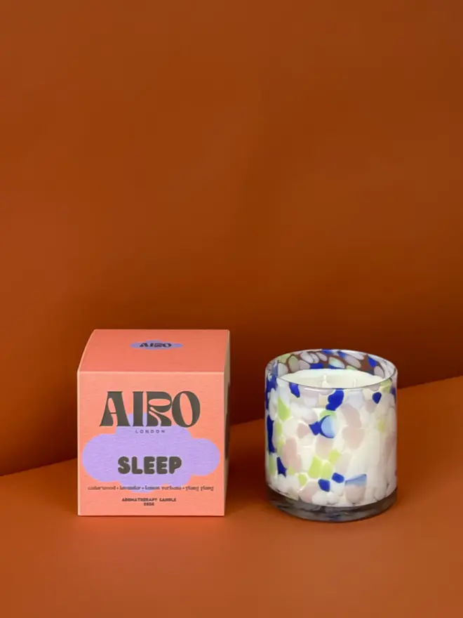 AIRO SLEEP candle in blue glass