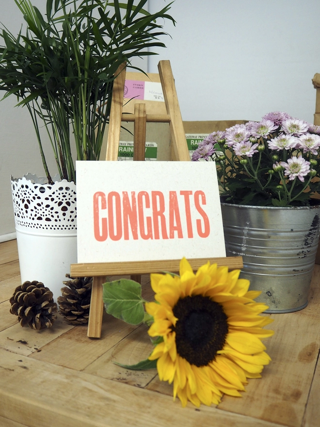 Congrats - Letterpress Greetings Card