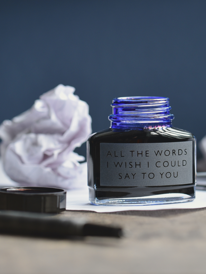 All The Words Etched Ink Bottle