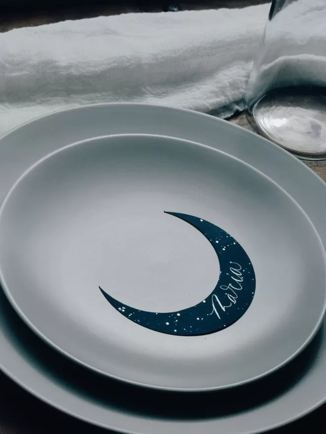 Crescent Moon Shape Place Card