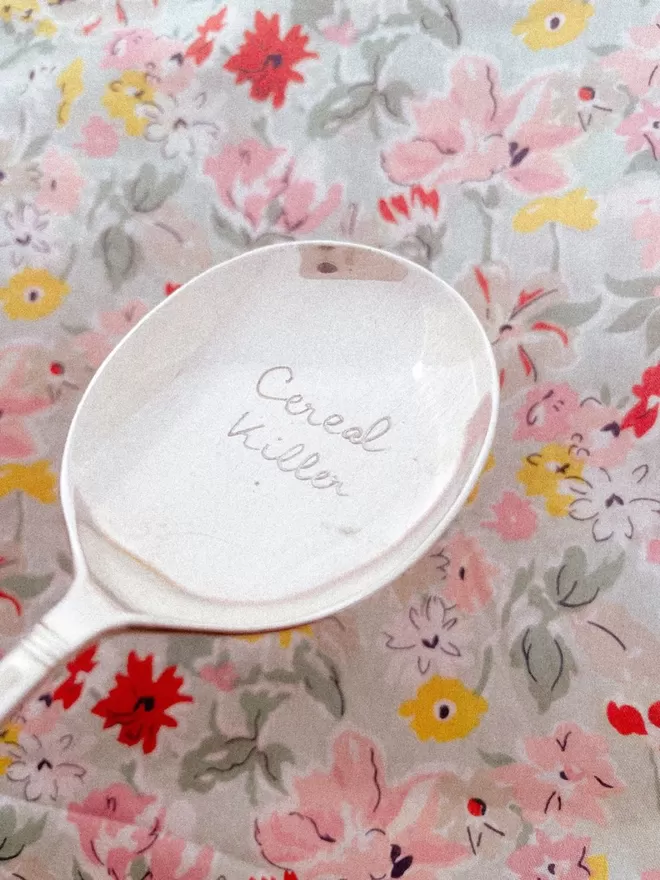 Cereal Killer Vintage Engraved Spoon