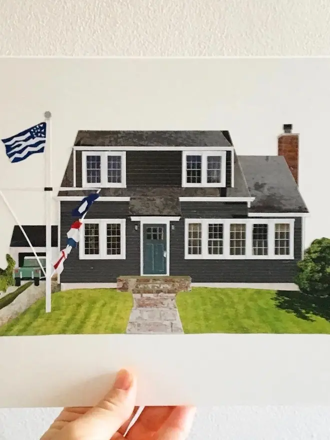 Recycled Paper Architectural Collage