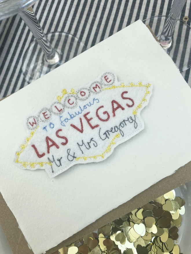 Fabulous Las Vegas Personalised Wedding Card