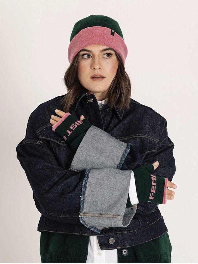 "Feminist" Fingerless Gloves 