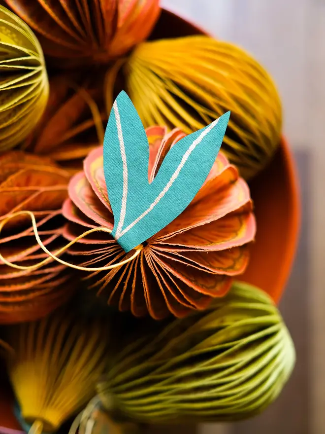 Orange Honeycomb Ornament (Set Of 6)
