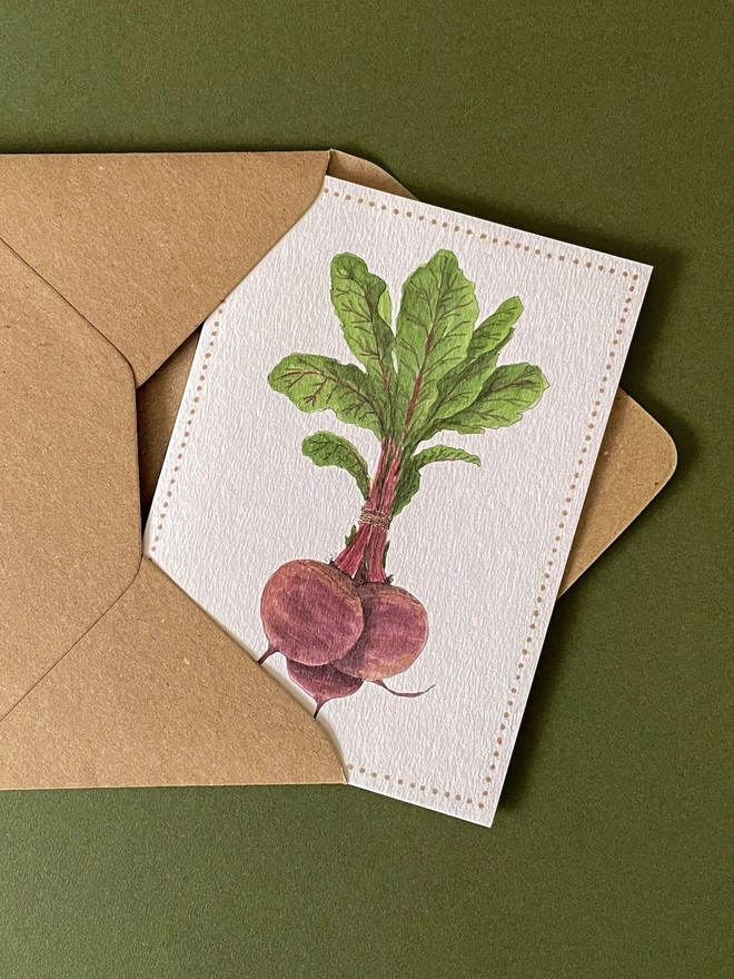 Garden Lover's Watercolour Beetroot Greetings Card 