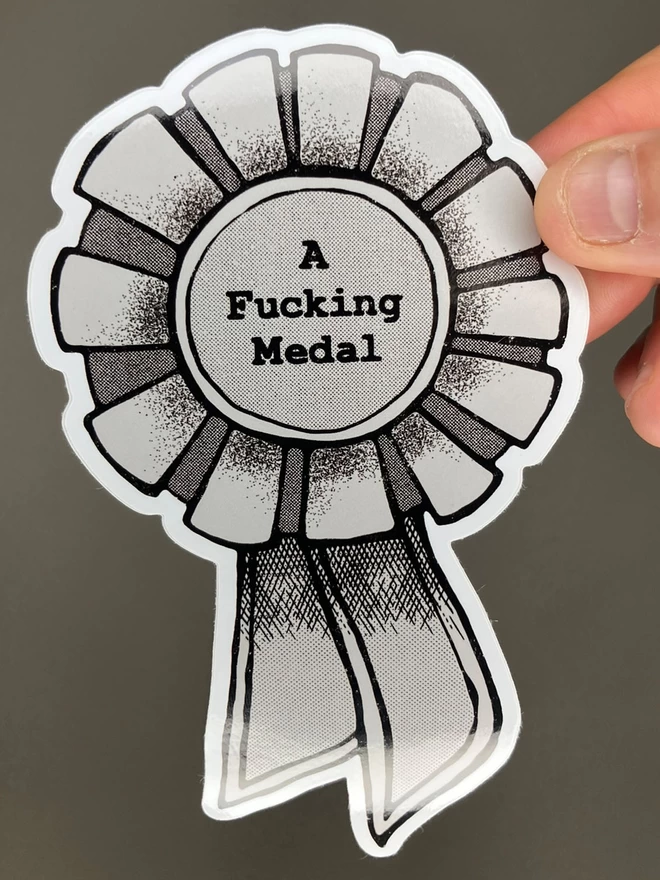A Fucking Medal Silver Sticker