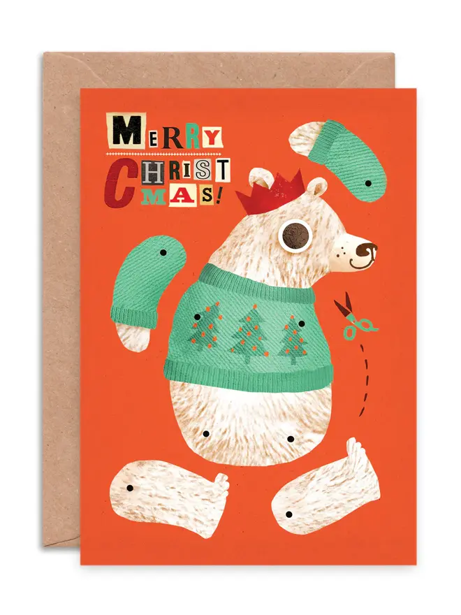 polar bear split pin puppet card