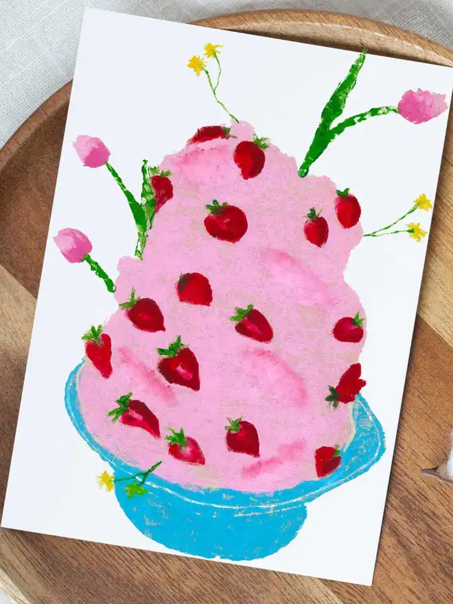 Pink Cake Birthday Card