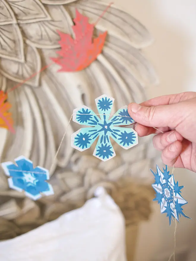 snowflake sewn garland