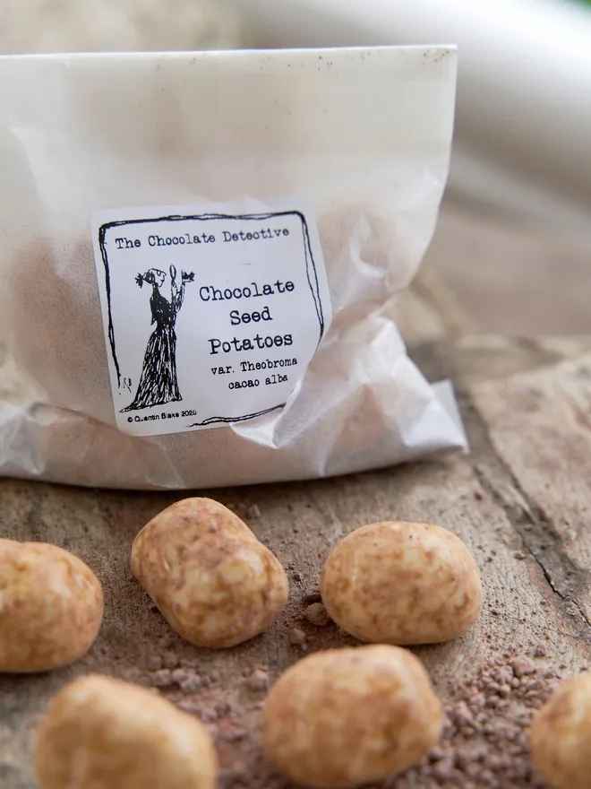 Chocolate potatoes with chocolate soil