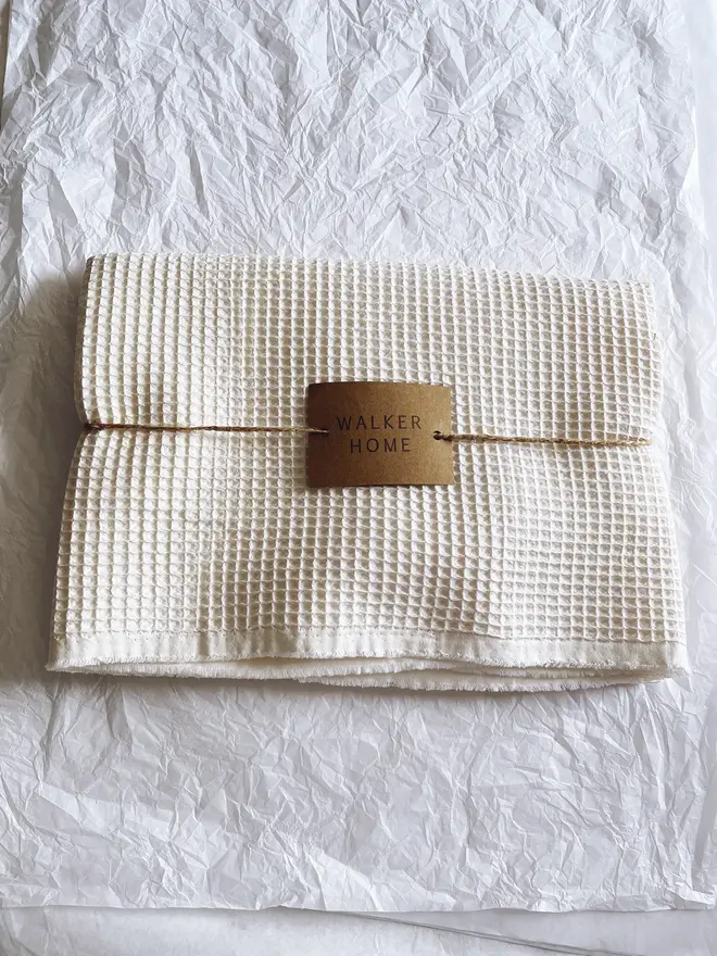 cream cotton bath towel