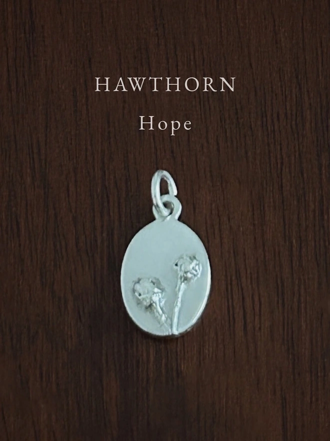 Hawthorn Medal Charm ~ Sterling Silver
