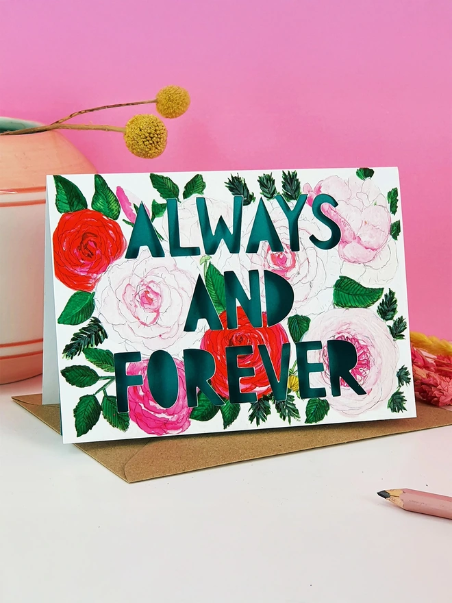 'Always and Forever' Paper Cut Card