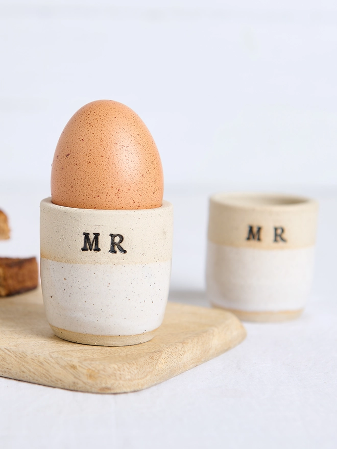 personalised Mr Mr ceramic egg cups