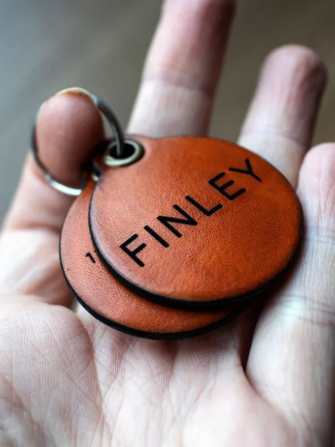 Personalised Leather Pet ID Tag