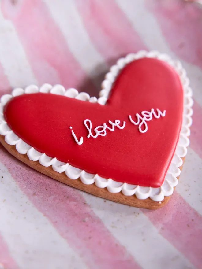 I love you heart Valentine's Day biscuit
