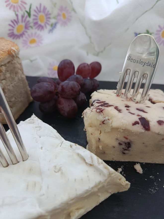 Cheese marker labelled Wensleydale