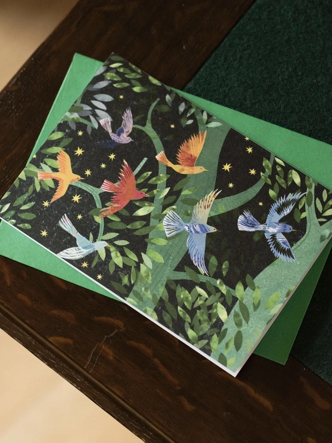 Personalised Forest Flight Greetings Card