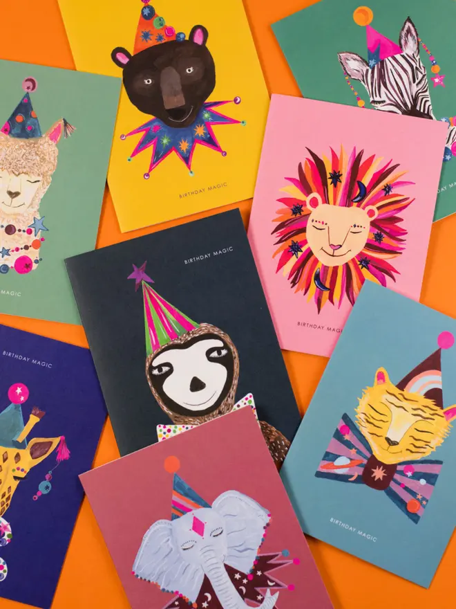Bundle of pick and mix blank inside greeting cards- Magical Animals 