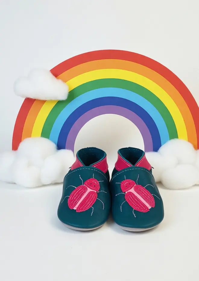 beetle inch blue shoes 