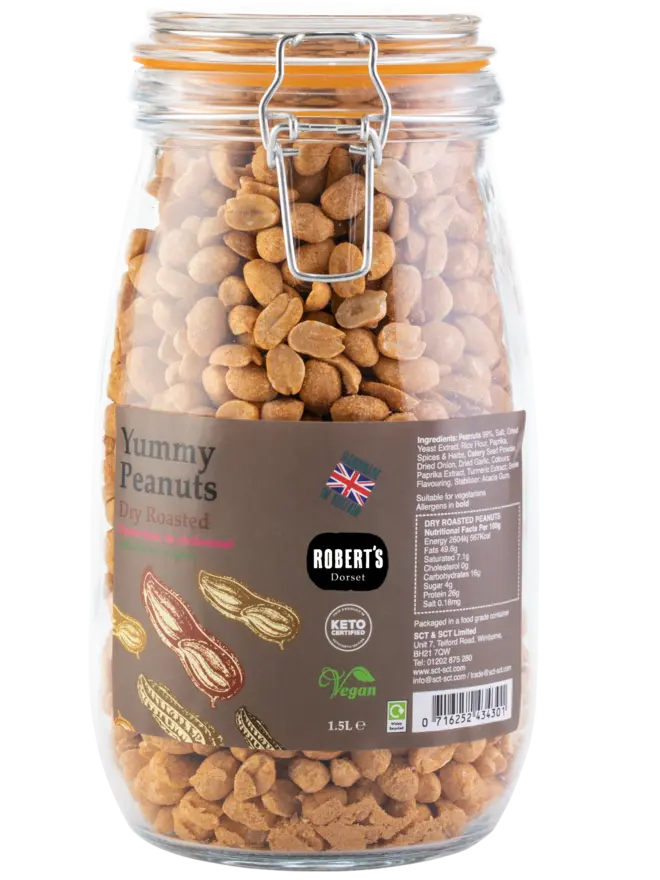 Yummy Peanuts Glass Jar