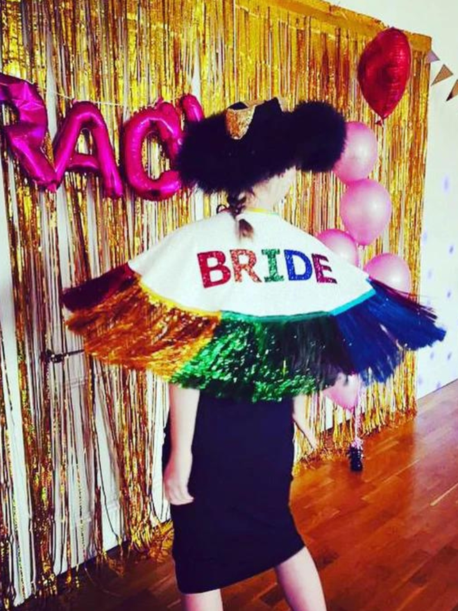 Bride rainbow cape