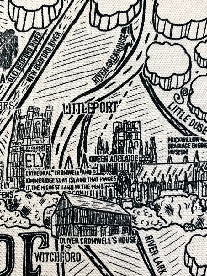 Cambridgeshire tea towel