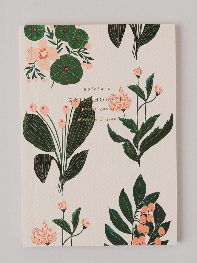 Pink floral notebook