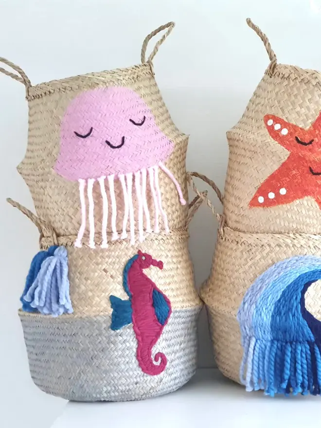 Blue Jellyfish Belly Basket