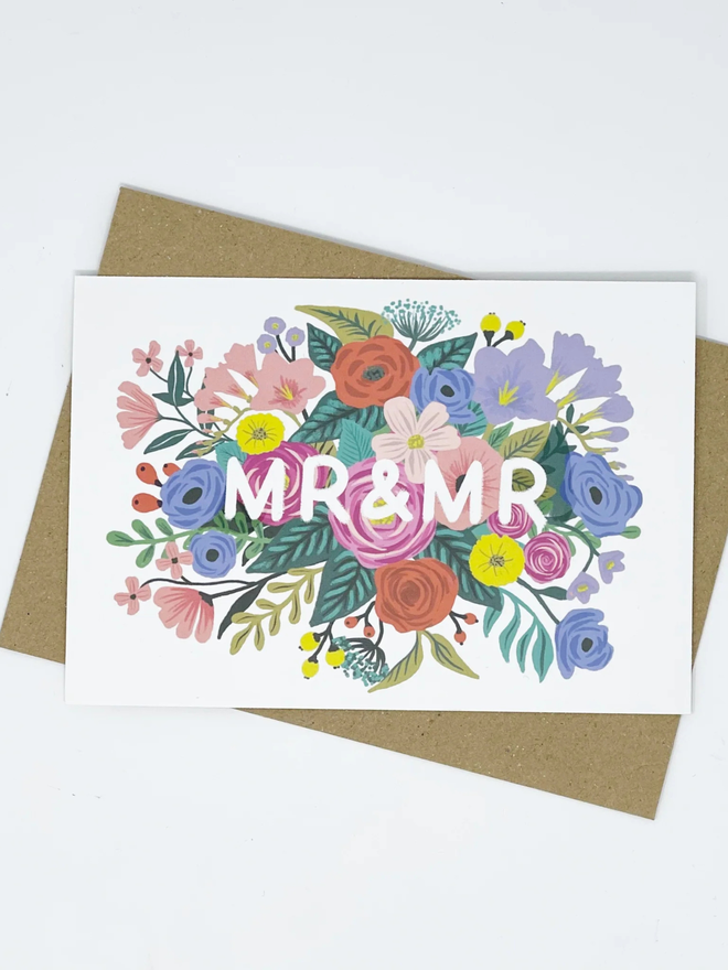 mr & mr wedding engagement love card