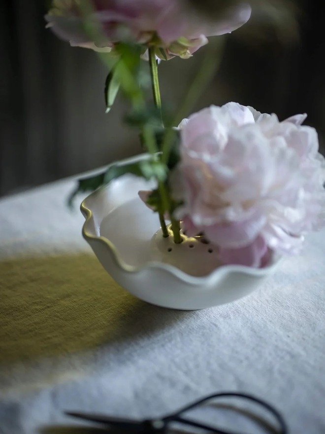 porcelain flower frog bowl
