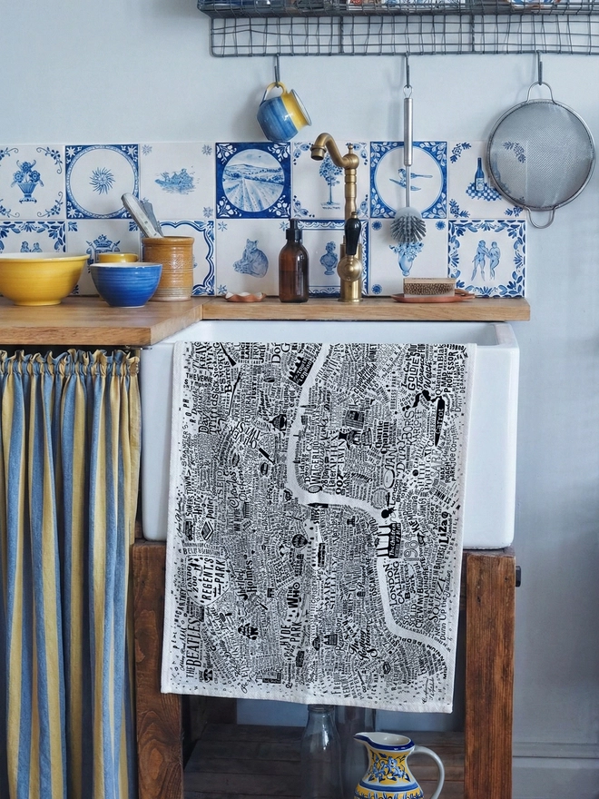 Tea towel hanging loop detail