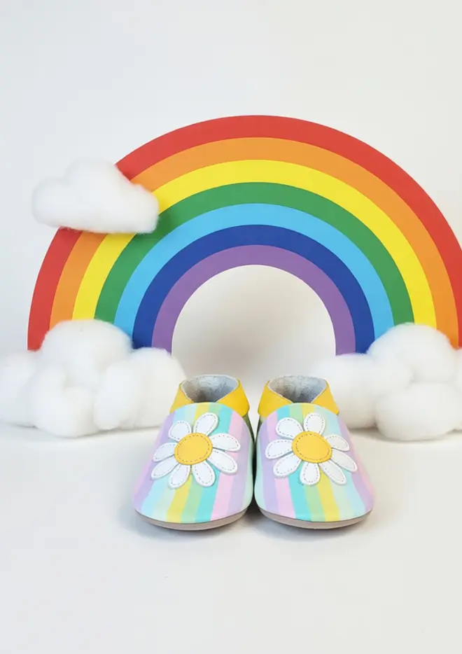 daisy baby shoes inch blue