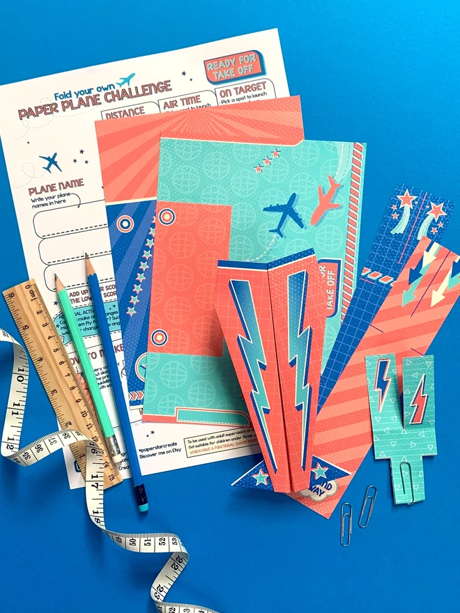 Origami Paper Plane Challenge Kit: STEM Craft Project