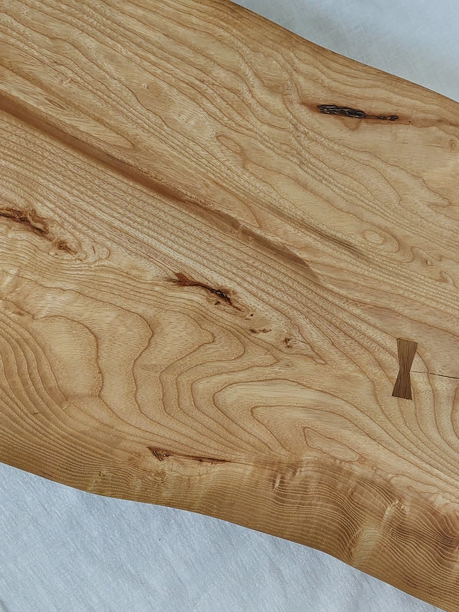 Handcrafted Ash Wood Serving Board with Oak Details
