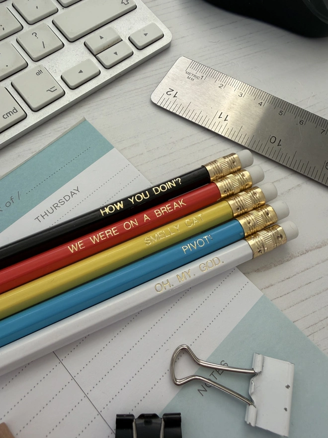 Friends Themed Pencil Set (Set of 5 pencils)