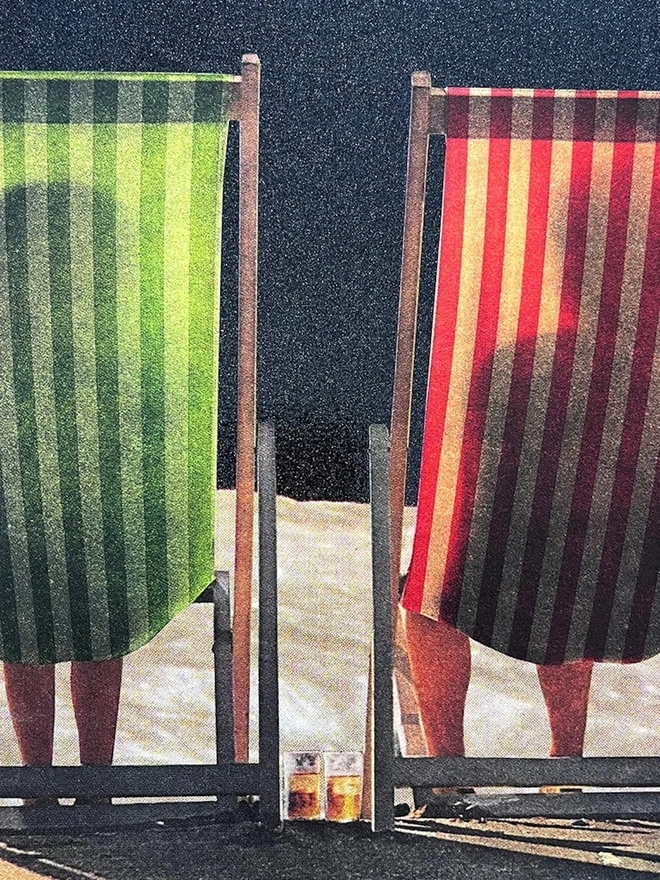 Wish You Were Here Stripes And Glitter Silkscreen Print 