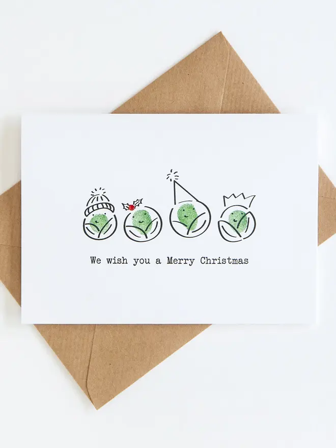 brussel sprout christmas card making kit