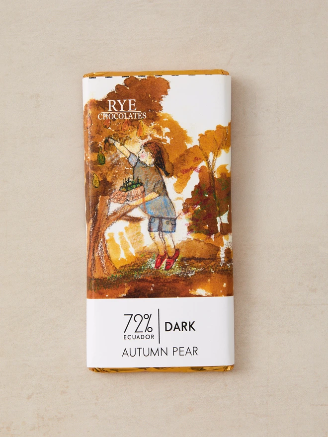 Autumn Pear Dark Chocolate Bar - 72% Ecuadorian