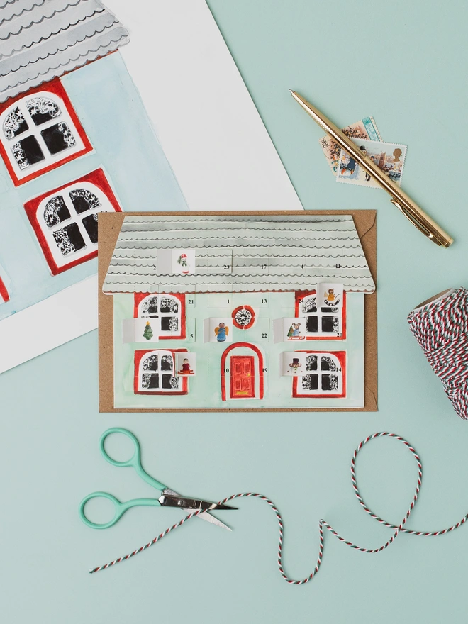 Advent Calendar Christmas Card 