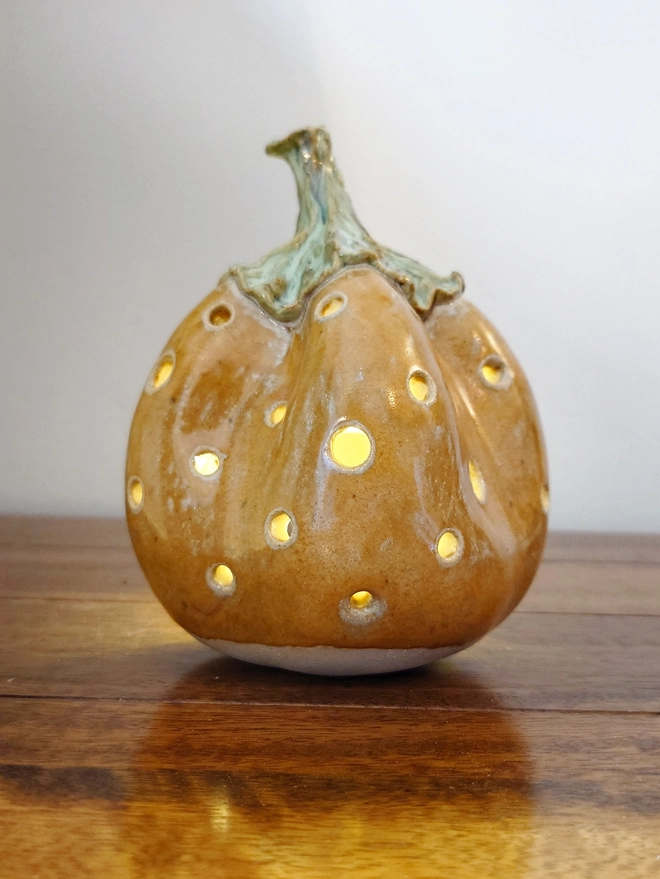 Pumpkin Tea Light Candle Lantern Halloween Decor