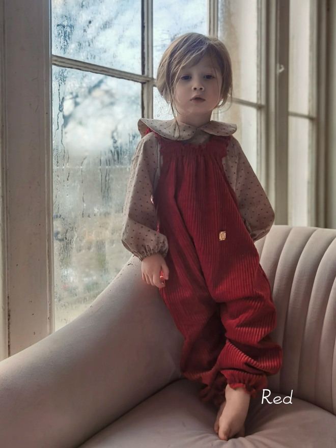 Kids' Organic Cotton Corduroy Dungarees