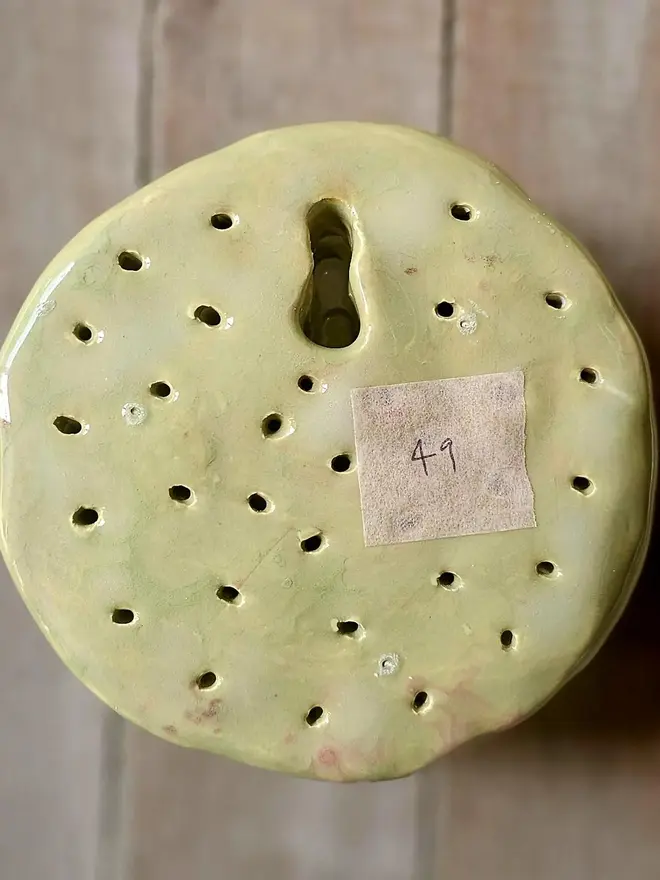 Olive green ceramic flower pottery gift wall decor 