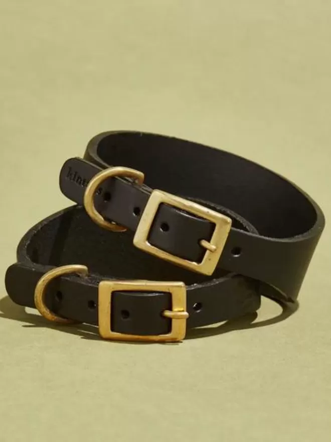 Hound Leather Dog Collar - Black