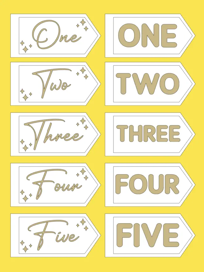 digital examples of the different messages available on a range of birthday themed flags 