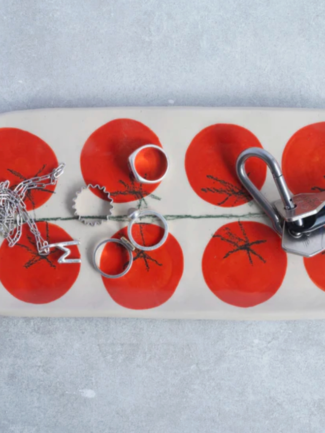Large Tomato Dish. A large dish with a tomato design.