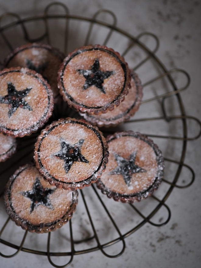 handpainted wooden mince pie with a secret message