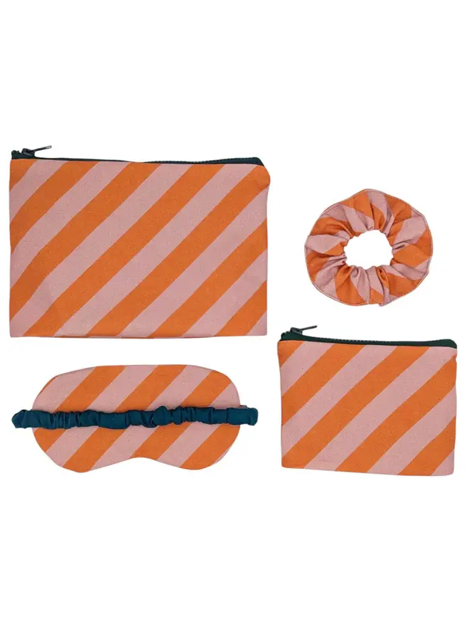 Cotton Travel Sleep Collection (Set Of 4), a collection of 4 cotton travel sleep items sitting on a plain white surface. 